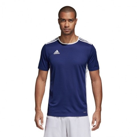 Adidas Entrada 18 Jersey Î‘Î½Î´ÏÎ¹ÎºÏŒ Î‘Î¸Î»Î·Ï„Î¹ÎºÏŒ T-shirt ÎšÎ¿Î½Ï„Î¿Î¼Î¬Î½Î¹ÎºÎ¿ Navy ÎœÏ€Î»Îµ CF1036